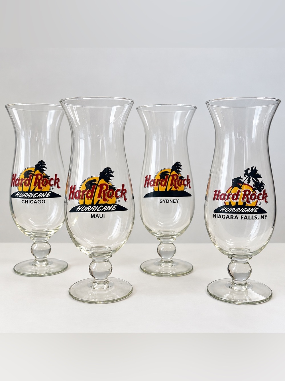 Hard Rock Cafe Hurricane Glasses Set of 4